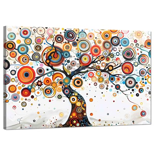 Kunstbruder© XXL-Leinwand Modern abstrakte Natur Wandbilder - Swirled Tree White - Kunstvolle Schlafzimmer Bild Ästhetik Wohnzimmer Gemälde (div. Größen) fertig zum Aufhängen (70x100 cm) von Kunstbruder