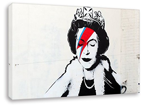 Kunstbruder Banksy Graffiti - Bild Queen X David Bowie/Kunstdruck Wandbild Loftbild Wohnzimmerbild Leinwandbild Dekoration (60x90cm) von Kunstbruder
