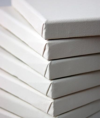 Kunstbruder Bespannte Keilrahmen XXL 3D aus Kiefernholz - weiß grundiertem Baumwollgewebe, ca. 340g/m² Leinwand xxl mittlerer Struktur ca. 4cm tiefe (60x60 cm) von Kunstbruder