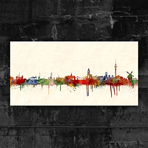 Kunstbruder Duisburg Skyline (div. Größen) - Kunst Druck auf Leinwand 60x120cm von Kunstbruder