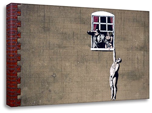 Kunstbruder Leinwandbild Banksy Window Lovers (div. Größen) - Art Kunst Druck auf Leinwand Wandbild Loungebild Streetart Loftbild 40x60cm von Kunstbruder