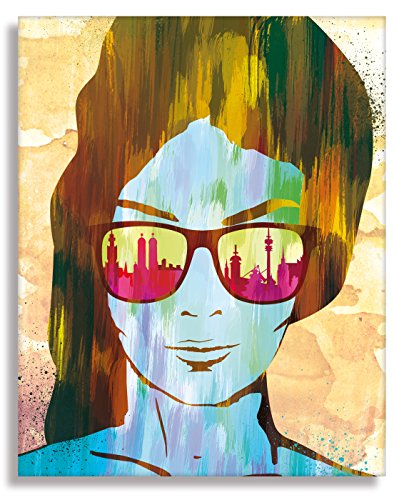 Kunstbruder Leinwandbild München Sunglasses (div. Größen) - Kunst Druck auf Leinwand - Bild fertig auf Keilrahmen ! Graffiti like Banksy Art Gemälde Kunstdruck, Wandbild (40x50cm) von Kunstbruder