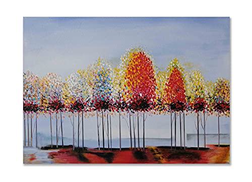 Kunstbruder Leinwandbilder Natur Bilder, abstrakte Baum (Bunte farbe) Wandbild auf Leinwand, hochwertige Kunstdruck I Wandbilder fertig zum Aufhängen (50x70 cm) von Kunstbruder