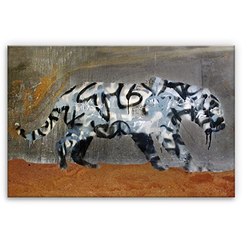 Kunstbruder Leopard (div. Größen) - Banksy Art Kunst Druck auf Leinwand80x120cm von Kunstbruder