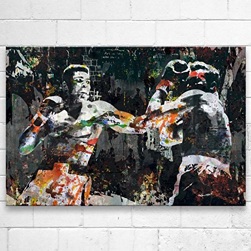 Kunstbruder Muhammad Ali Punch (div. Größen) - Street Art Kunst Druck auf Leinwand80x120cm von Kunstbruder