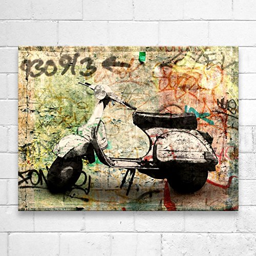 Kunstbruder Old Vespa (div. Größen) - Street Art Kunst Druck auf Leinwand80x120cm von Kunstbruder