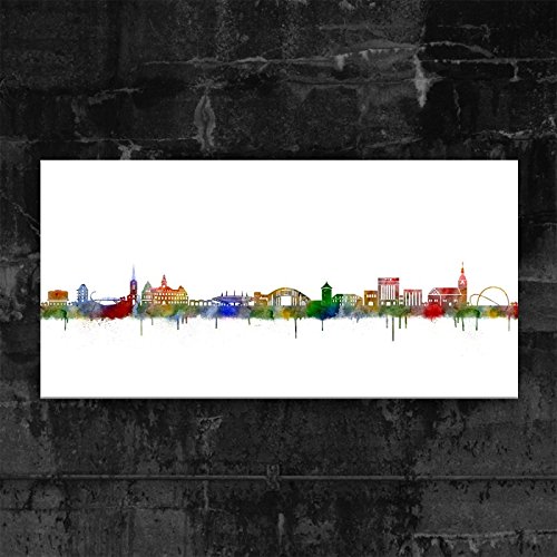 Kunstbruder Recklinghausen Skyline Light (div. Grš§en) - Kunst Druck auf Leinwand 90x180cm von Kunstbruder