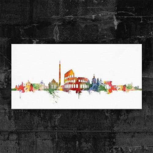 Kunstbruder - Rom Skyline - Light (div. Grössen) 3D 4cm – Kunstbild Druck auf Leinwand 70x140cm von Kunstbruder