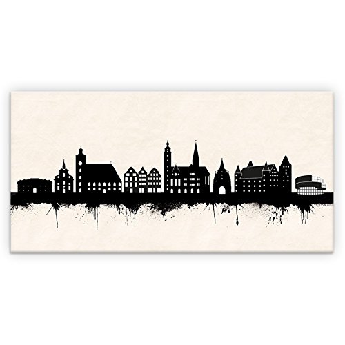 Kunstbruder Skyline Ingolstadt SW (div. Größen) - Kunst Druck auf Leinwand 30x60cm von Kunstbruder