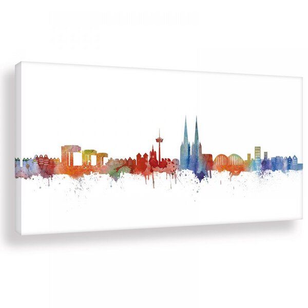 Kunstbruder Skyline von München - Light - Wandbild - Kunstdruck von Kunstbruder
