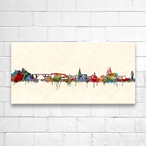 Kunstbruder Solingen Skyline (div. Größen) - Kunst Druck auf Leinwand 50x100cm von Kunstbruder