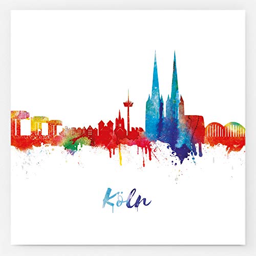 Kunstbruder Sticker Kölner Skyline Light 10,5x10,5cm - Aufkleber mit den schönsten Panoramabilder von den Sehenswürdigkeiten der Stadt Köln - 5er Set (div. Varianten) von Kunstbruder