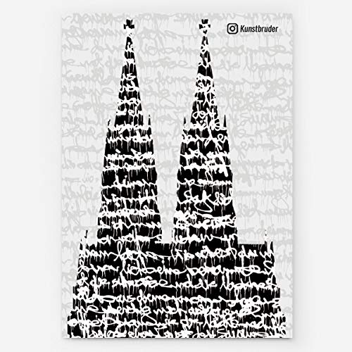 Kunstbruder Sticker Kölner Skyline MN 10,5x7,4cm - Aufkleber mit den schönsten Panoramabilder von den Sehenswürdigkeiten der Stadt Köln - 5er Set (div. Varianten) von Kunstbruder