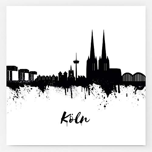 Kunstbruder Sticker Kölner Skyline Schwarz/Weiss 10,5x10,5cm - Aufkleber mit den schönsten Panoramabilder von den Sehenswürdigkeiten der Stadt Köln - 5er Set (div. Varianten) von Kunstbruder