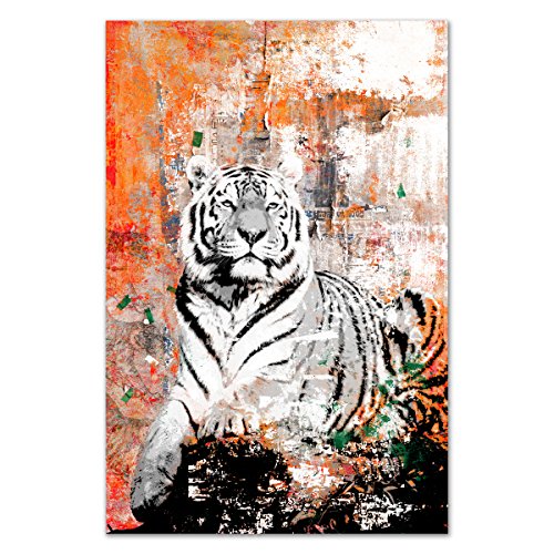 Kunstbruder Tiger Abstrakt - Kunstdruck (div. Grössen) - Bild auf Leinwand/Wandbild Leinwandbild Streetart 80x120 cm von Kunstbruder