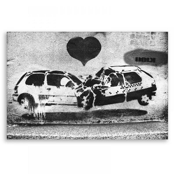 Kunstbruder Wandbild Banksy Car Love Bilder Wohnzimmer von Kunstbruder
