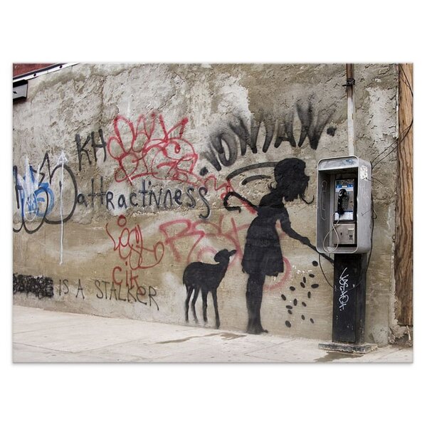 Kunstbruder Wandbild Banksy Telefonzelle Bilder Wohnzimmer von Kunstbruder