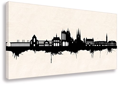 Kunstbruder Wandbild - Erfurt Skyline SW (div. Größen) - Leinwandbild Kunstbild Geschenk-Idee Streetart like Banksy Esszimmerbild 50x100cm von Kunstbruder