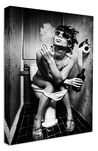 Leinwandbild Sexy Party Girl Kunstdruck Schwarz/Weiß Wandbild rechteckig hochkant (div. Formate) moderne Bilder (50x70 cm) von Kunstbruder