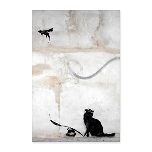 Streetart Posterdruck Banksy Cat n Bat – Poster in div. Größen 30x40cm von Kunstbruder