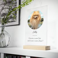 Haustier Verlust | Erinnerung An Verstorbenenes - Personalisiertes Acrylschild Mit Holzstand von KunstbySari