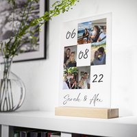 Personalisierte Foto-Collage Für Paare - Acrylglas Mit Dem Beginn Der Beziehung Und Den Namen von KunstbySari