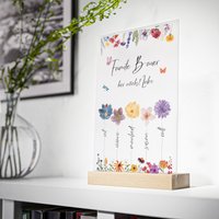 Unser Garten, Hier Wächst Liebe - Personalisiertes Geschenk Für Familie Mit Namen Acrylglas Holzständer von KunstbySari