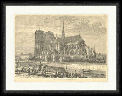 Die Notre Dame Kathedrale zu Paris, Quai Monebello Kreuz Türme Faksimile_E 4599 von Kunstdruck