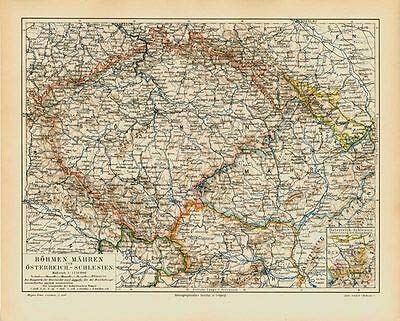 Kunstdruck Böhmen Mähren Schlesien Österreich Geschichte Erwerbszweige Karte Original 1894 Kunstdruck Böhmen Mähren Schlesien Österreich Geschichte Erwerbszweige Karte Original 1894 von Kunstdruck