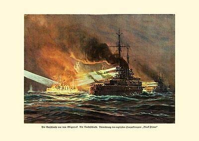 Kunstdruck Die Seeschlacht vor dem Skagerrak Nachtschlacht 1916 Willy Stöwer A3 03 von Kunstdruck