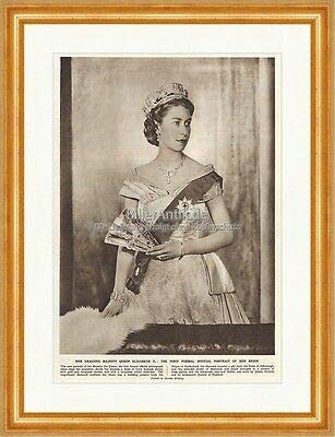 Kunstdruck First Official Portrait Majesty Queen Elizabeth England The Empire 5135 Gerahmt von Kunstdruck