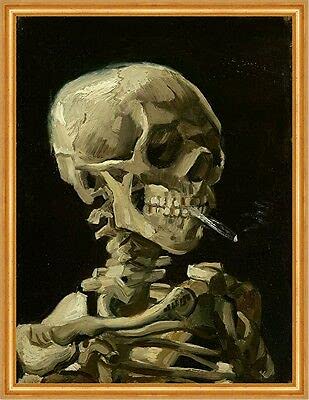 Kunstdruck Head of a Skeleton with a Burning Cigarette Vincent Van Gogh B A2 03390 Gerahmt von Kunstdruck