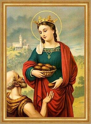 Kunstdruck Heilige Elisabeth von Thüringen Schutzpatronin Witwen St. Sankt A3 0115 Gerahmt von Kunstdruck