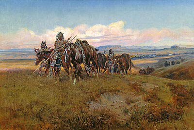 Kunstdruck In The Enemys Country Charles M. Russell Indianer Pferde Feindesland B A3 01092 von Kunstdruck