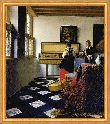 Kunstdruck Lady at The Virginal with a Gentleman Jan Vermeer Musik Lesson Krug B A2 02463 von Kunstdruck