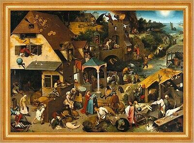 Kunstdruck The Dutch Proverbs Pieter Bruegel der Ã„ltere Sprichwörter B A3 03122 Gerahmt von Kunstdruck