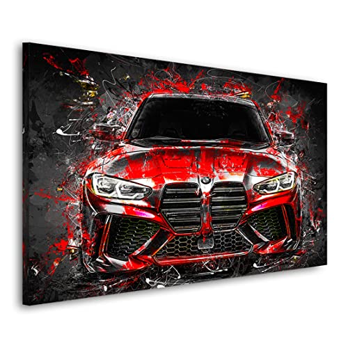 Kunstgestalten24 Aludibond Bild BMW M4 Abstrakt Style Wandbild Kunstdruck Lounge Deko XXL von Kunstgestalten24