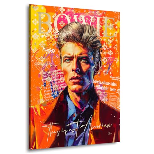 Kunstgestalten24 | David Bowie Wandbild „This is not America“ – Pop Art Leinwanddruck in Orange – hochwertiger Druck mit Echtholz-Keilrahmen – Musik Deko | 60x80x4cm Kunstgestalten24 | David Bowie Wandbild „This is not America“ – Pop Art Leinwanddruck in Orange – hochwertiger Druck mit Echtholz-Keilrahmen – Musik Deko | 60x80x4cm von Kunstgestalten24