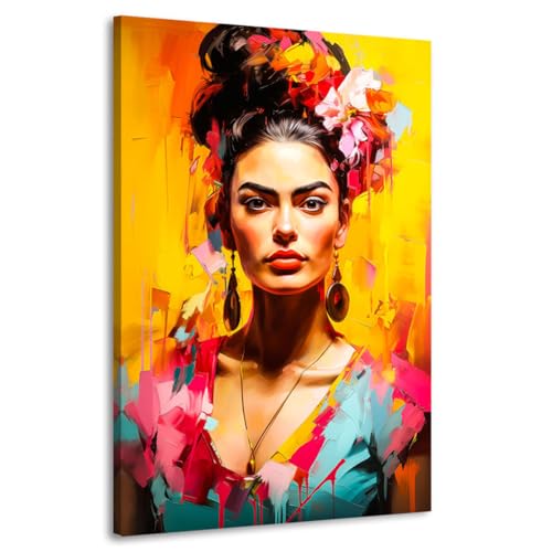 Kunstgestalten24 | Frida Kahlo Color Style Wandbild | Leinwandbild mit Echtholz-Keilrahmen | Leinwand Gemälde Kunst Art | Hochwertige Kunstdrucke | XXL Bilder auf Leinwand Kunstgestalten24 | Frida Kahlo Color Style Wandbild | Leinwandbild mit Echtholz-Keilrahmen | Leinwand Gemälde Kunst Art | Hochwertige Kunstdrucke | XXL Bilder auf Leinwand von Kunstgestalten24