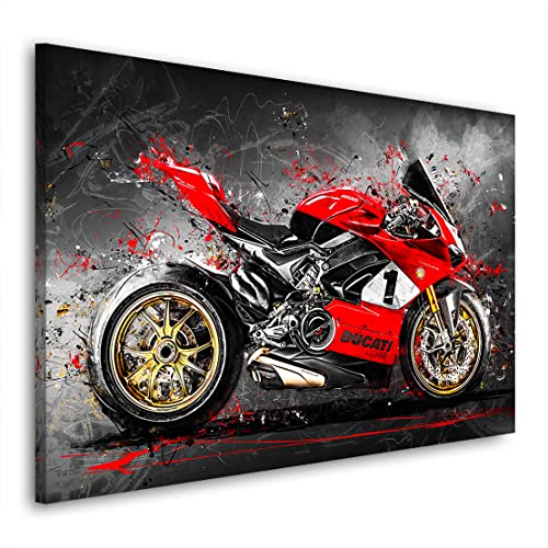 Kunstgestalten24 Leinwand Motorrad Bild Ducati Panigale Anniversario 916 Wandbild Kunstdruck Wanddekoration von Kunstgestalten24