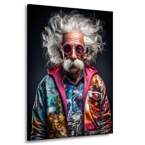 Kunstgestalten24 | Albert Einstein Hipster Style Wandbild | Leinwandbild mit Echtholz-Keilrahmen | Wandbild Gemälde Kunst Art | Hochwertige Kunstdrucke | XXL Bilder auf Leinwand | 60x80x4cm Kunstgestalten24 | Albert Einstein Hipster Style Wandbild | Leinwandbild mit Echtholz-Keilrahmen | Wandbild Gemälde Kunst Art | Hochwertige Kunstdrucke | XXL Bilder auf Leinwand | 60x80x4cm von Kunstgestalten24