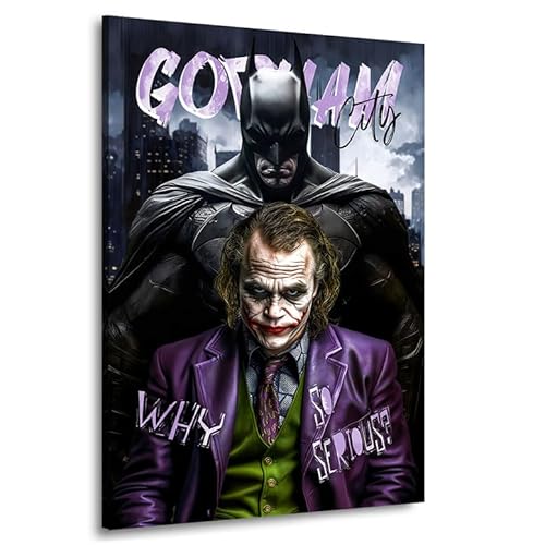 Kunstgestalten24 Leinwandbild Batman & Joker Wandbild Kunst Raum- u. Wanddeko von Kunstgestalten24