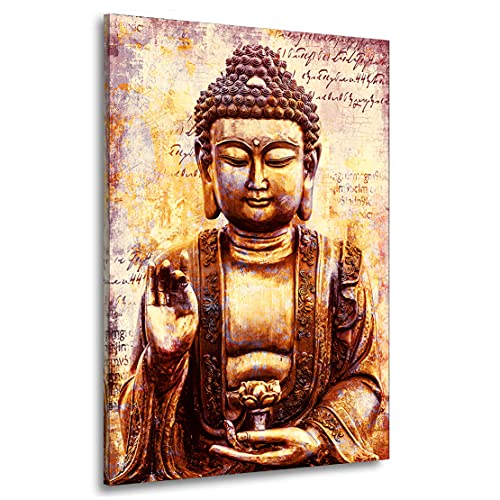 Kunstgestalten24 Leinwandbild Buddha Feng Shui Wandbild Kunstdruck Raumdeko Übergrößen von Kunstgestalten24