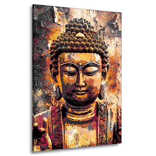 Kunstgestalten24 Leinwandbild Buddha Retro Wandbild Kunstdruck Raumdeko Übergrößen von Kunstgestalten24