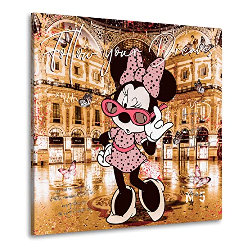 Kunstgestalten24 Leinwandbild Comic Minnie Shopping Dreams Retro Style Wandbild Kunstdruck Raum- u. Wanddekoration Übergrößen von Kunstgestalten24