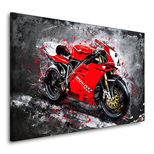 Kunstgestalten24 Leinwandbild Ducati 916 Motorrad Wandbild Kunstdruck Raum- u. Wanddekoration von Kunstgestalten24