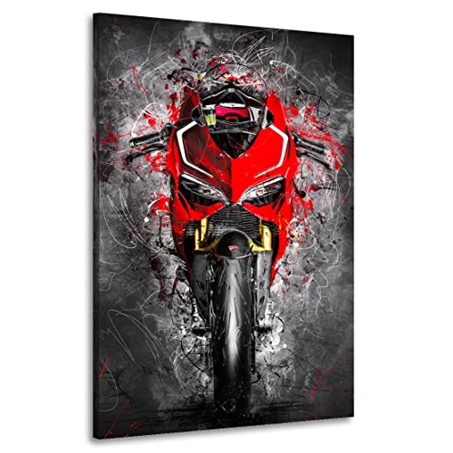 Kunstgestalten24 Leinwandbild Ducati Panigale Abstrakt Wandbild Kunstdruck Bürodekoration Übergrößen von Kunstgestalten24