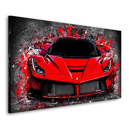 Kunstgestalten24 Leinwandbild Ferrari Red Style Wandbild Kunstdruck Raumdekoration Übergrößen von Kunstgestalten24