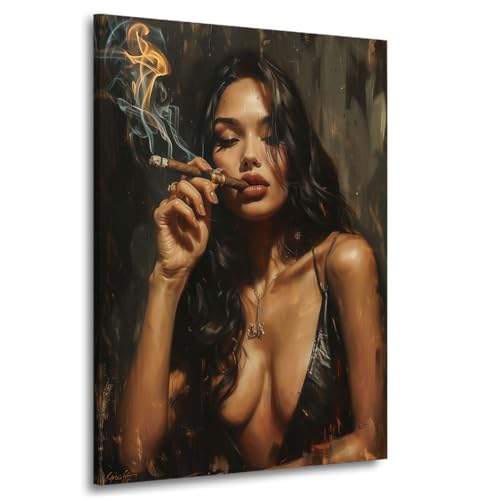 Kunstgestalten24 Leinwandbild Frau Zigarre Lifestyle Girl Smoking Gemälde Erotik Pop Art Bild Kunstdruck Wand Deko Leinwand Wandbild Street Art Kunst Modern Kunstgestalten24 Leinwandbild Frau Zigarre Lifestyle Girl Smoking Gemälde Erotik Pop Art Bild Kunstdruck Wand Deko Leinwand Wandbild Street Art Kunst Modern von Kunstgestalten24