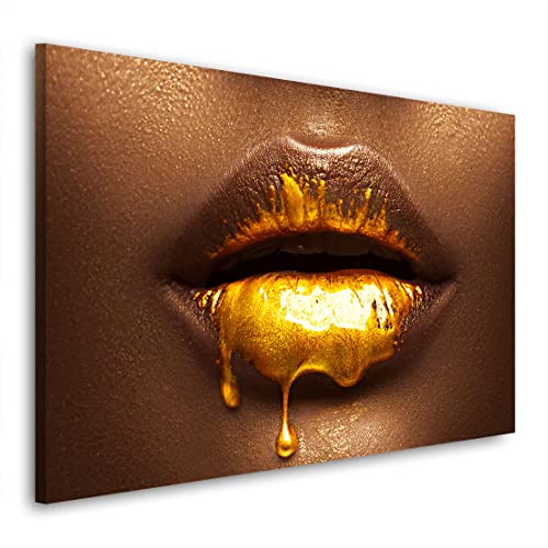 Kunstgestalten24 Leinwandbild Golden Lips Wandbild Kunstdruck Raumdekoration Übergrößen Kunstgestalten24 Leinwandbild Golden Lips Wandbild Kunstdruck Raumdekoration Übergrößen von Kunstgestalten24
